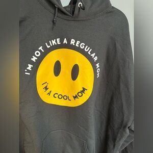 NWOT Slyfox Thread I’m Not Like a Regular Mom Black Hoodie with Yellow Smiley
